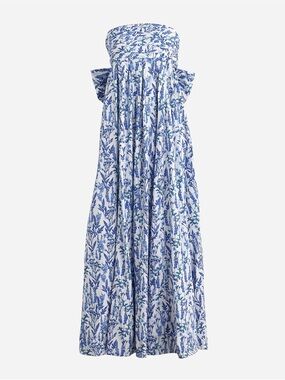 J.Crew strapless bow-back maxi dress in meadow print.  size 8